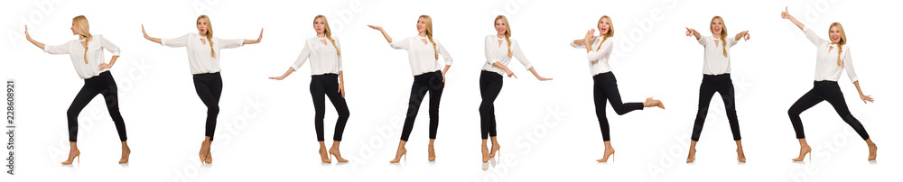 Pretty girl in office attire isolated on white Pretty girl in office attire isolated on white