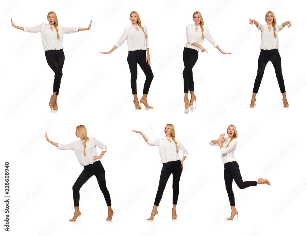 Pretty girl in office attire isolated on white Pretty girl in office attire isolated on white