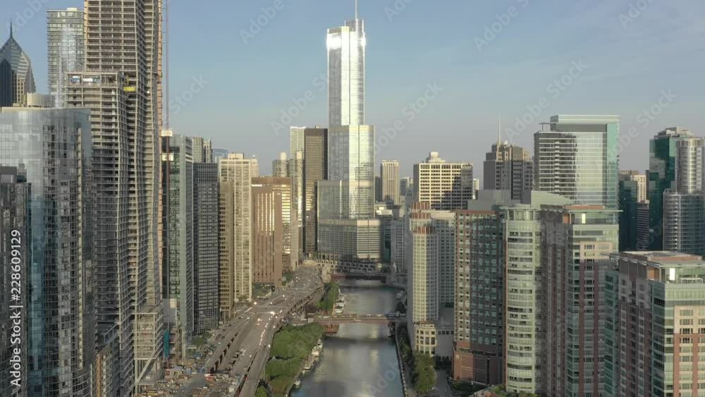 Aerial of Skyscrapers in Chicago, Illinois Aerial of Skyscrapers in Chicago, Illinois