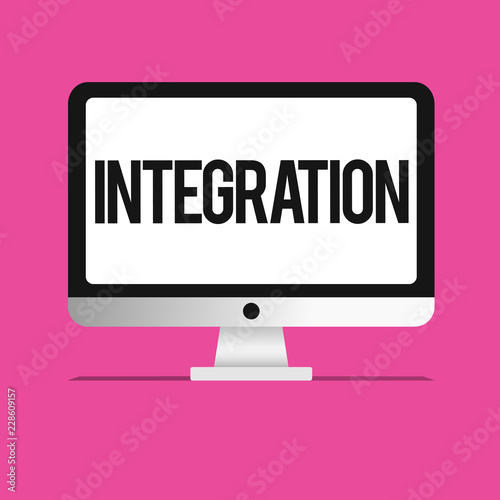 Conceptual hand writing showing Integration. Business photo text Action or process integrating Finding of an integral Involve.