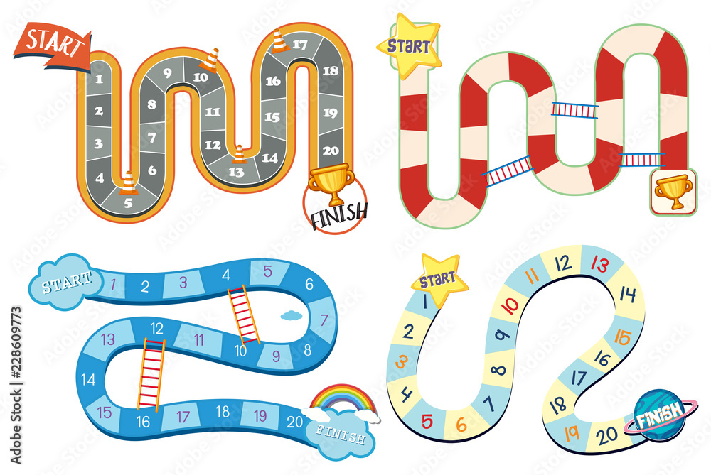 Set of board game template