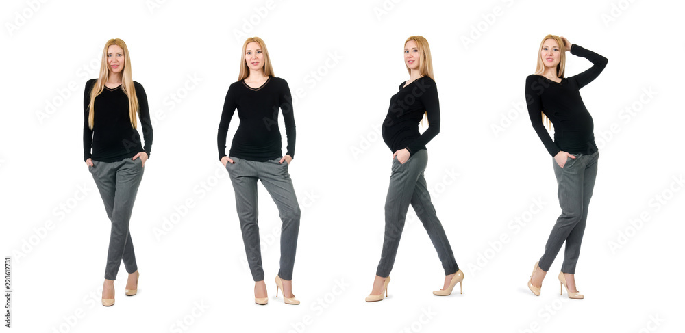 Obraz premium Beautiful pregnant woman isolated on white