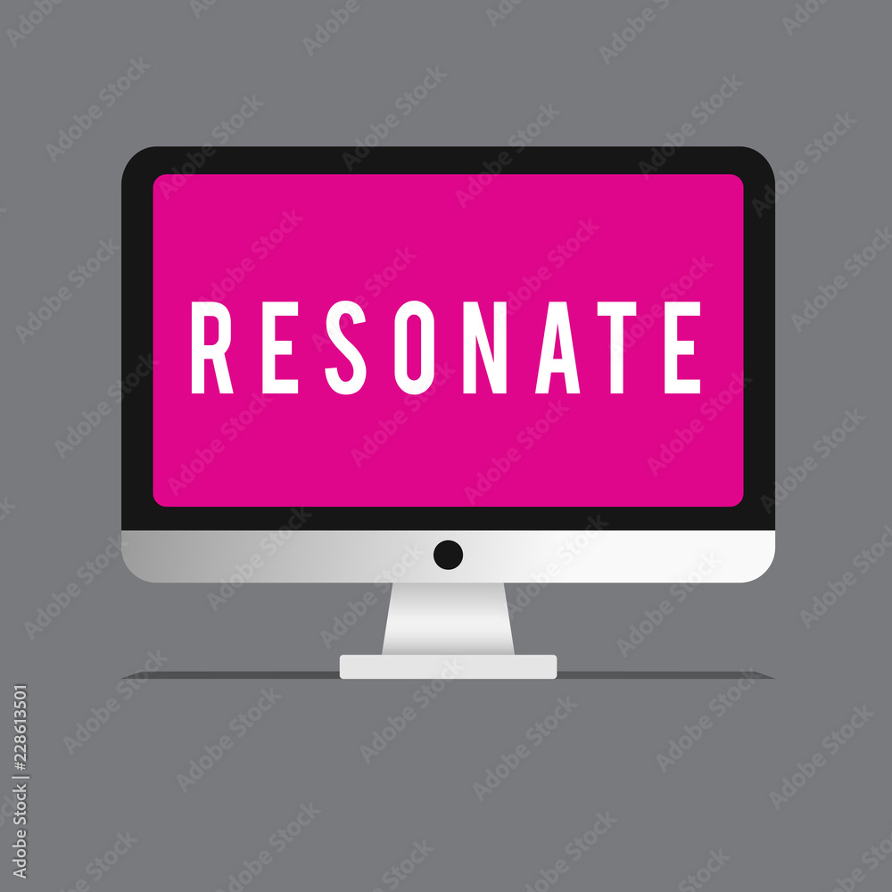 Writing note showing Resonate. Business photo showcasing produce or be filled with deep full reverberating sound electrical. Writing note showing Resonate. Business photo showcasing produce or be filled with deep full reverberating sound electrical.