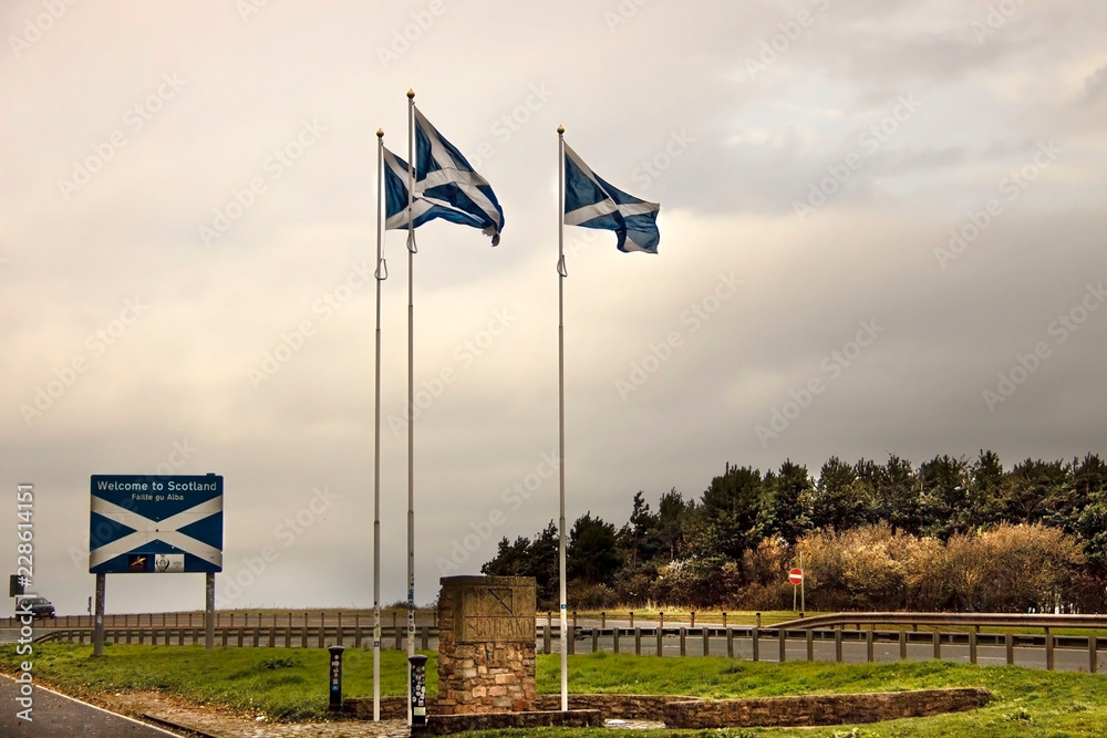 Fototapeta premium Border between England and Scotland