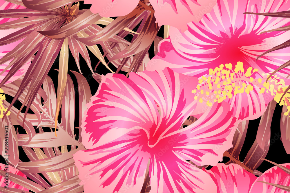 Pink red exotic pattern.