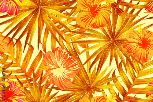 Orange exotic pattern.