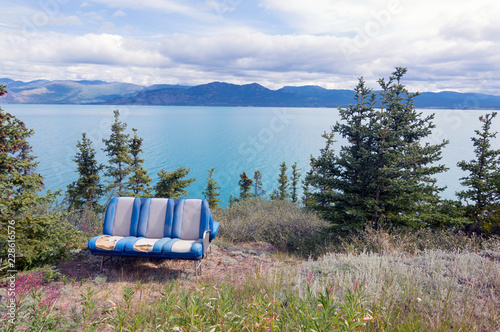 Lake Kluane, Yukon, With Blue Couch photo