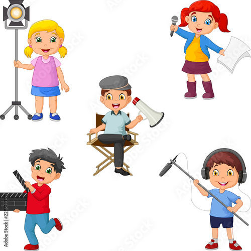 Kids in Different Theater Roles from Director to Actor, Gaffer to Boom Operator
