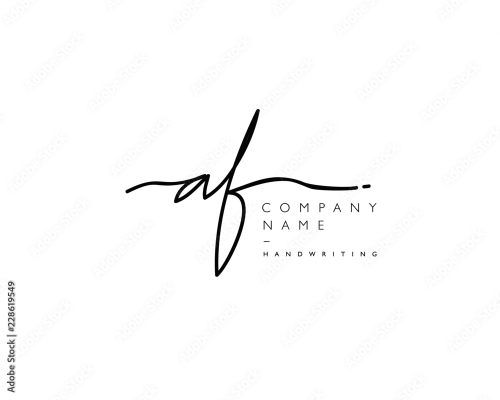 A F Initial handwriting logo A F Initial handwriting logo