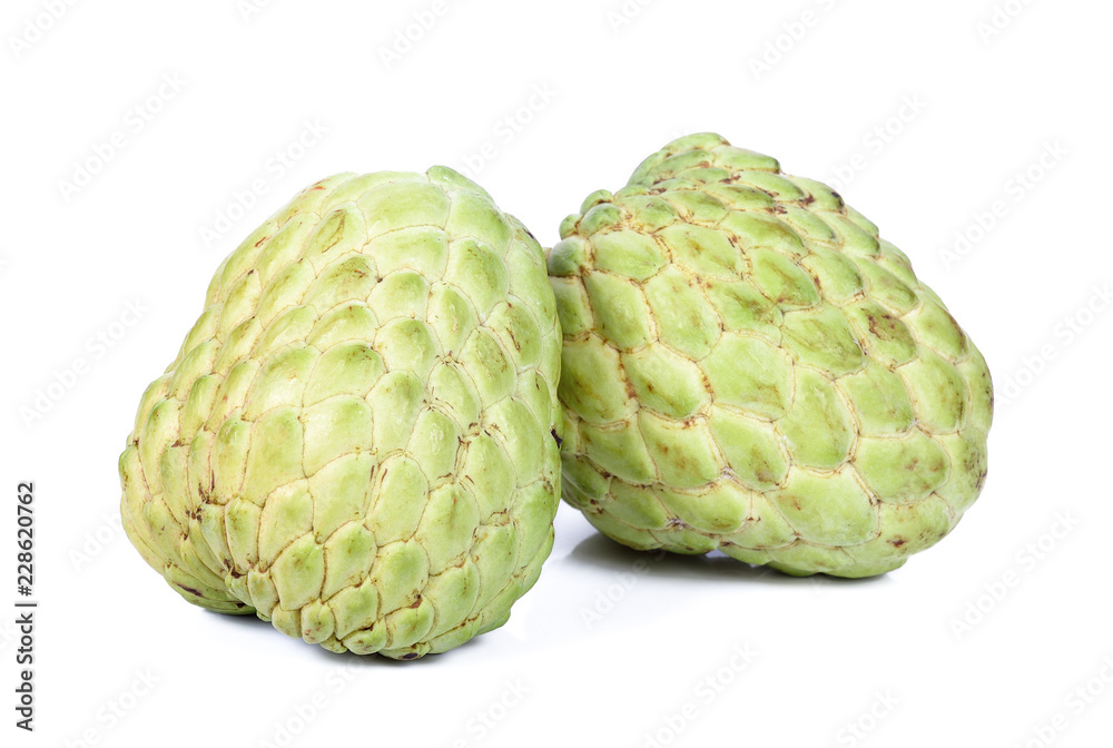 fresh custard apple on white background fresh custard apple on white background