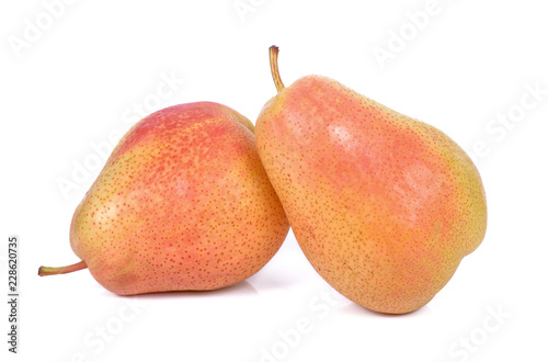 Pears isolated on white background. Rocha pear
