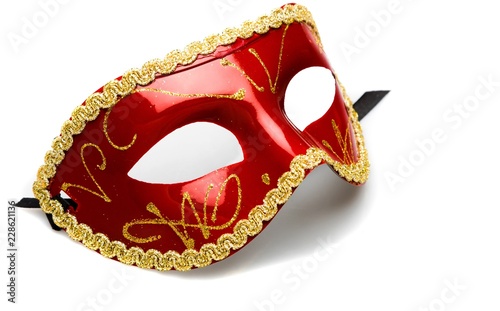 Red and gold masquerade mask