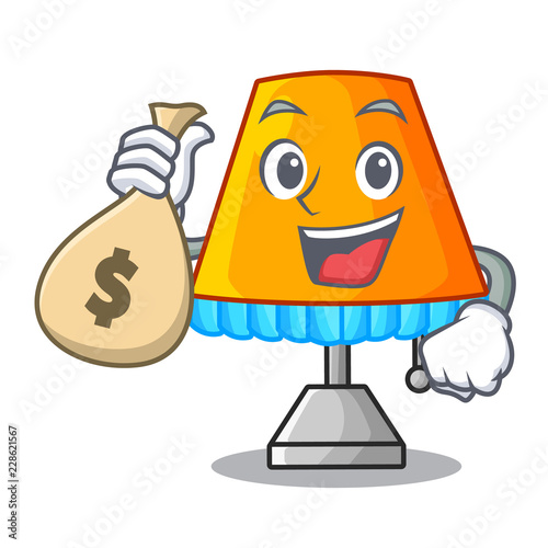 With money bag character table office lamp in indoor
