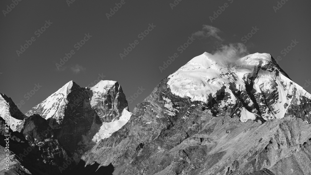 Beautiful landscape on the way to Zanskar road at Himalaya Range, Zanskar Range, Pensi La, Jammu and Kashmir.