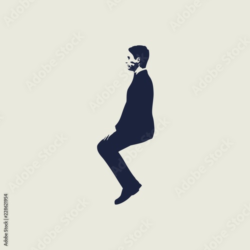 An illustration of man in sitting pose on chair. Web icon with for application