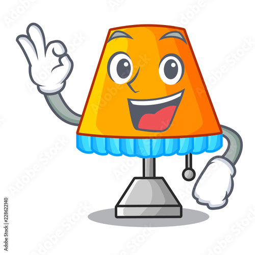 Okay cartoon table lamp beside in bed
