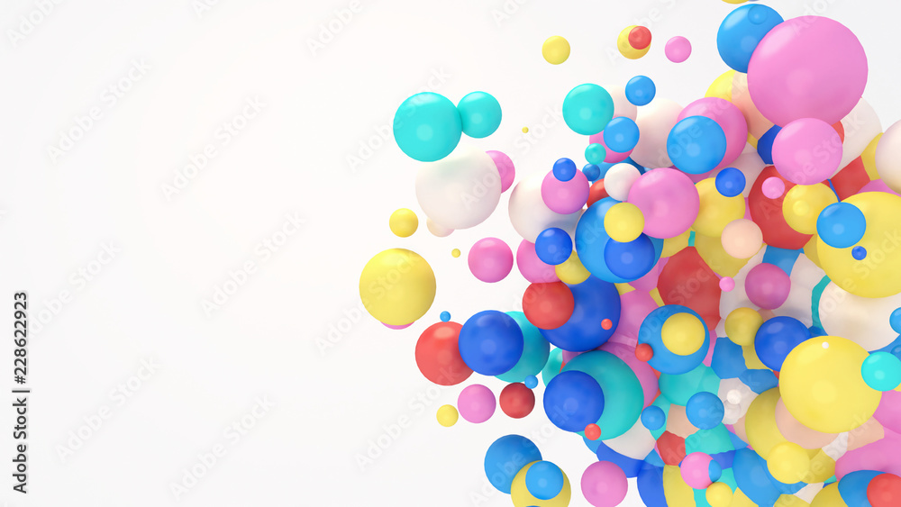 3d rendering picture of colorful balls.