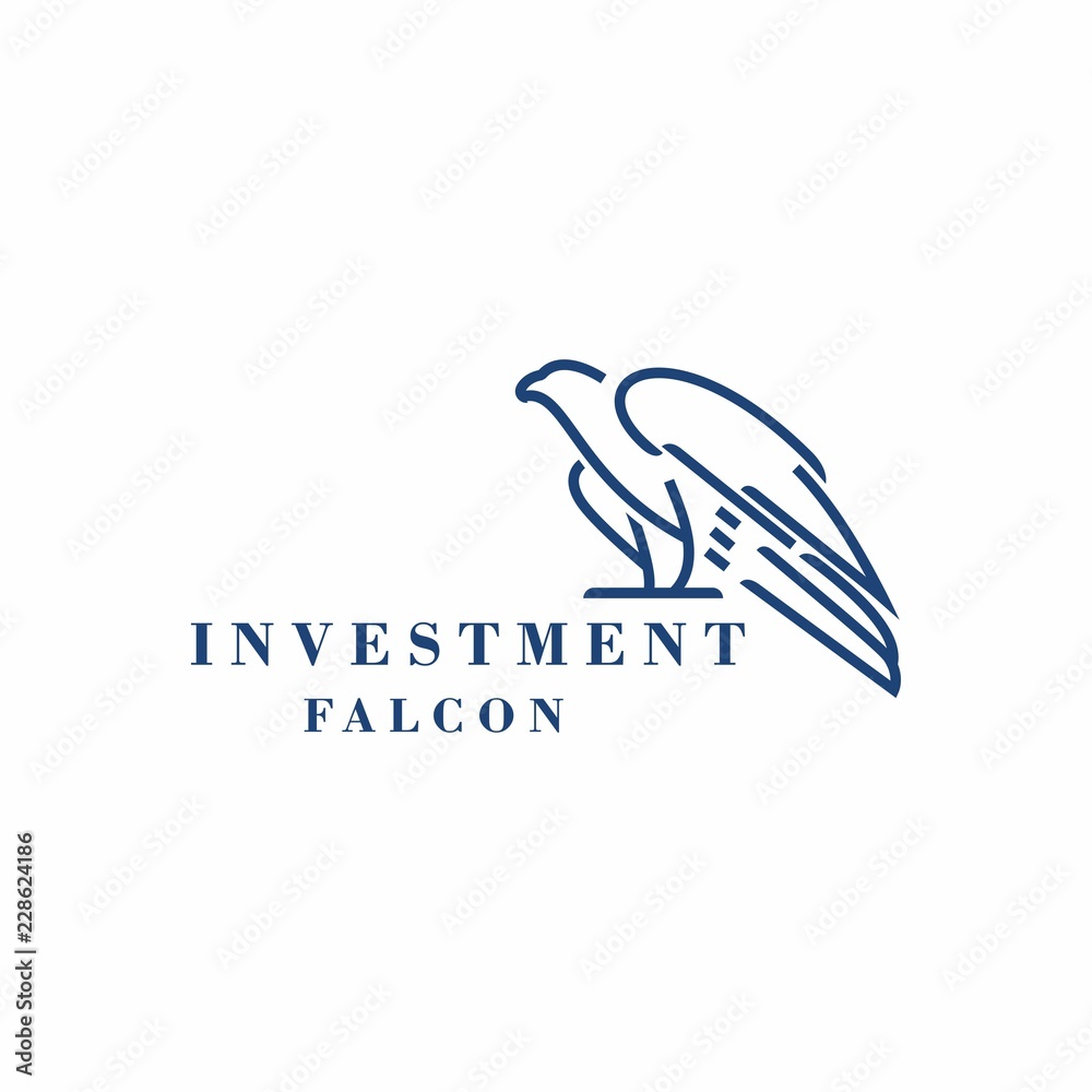 Investment falcon bird opportunity graphic design logo vector symbol