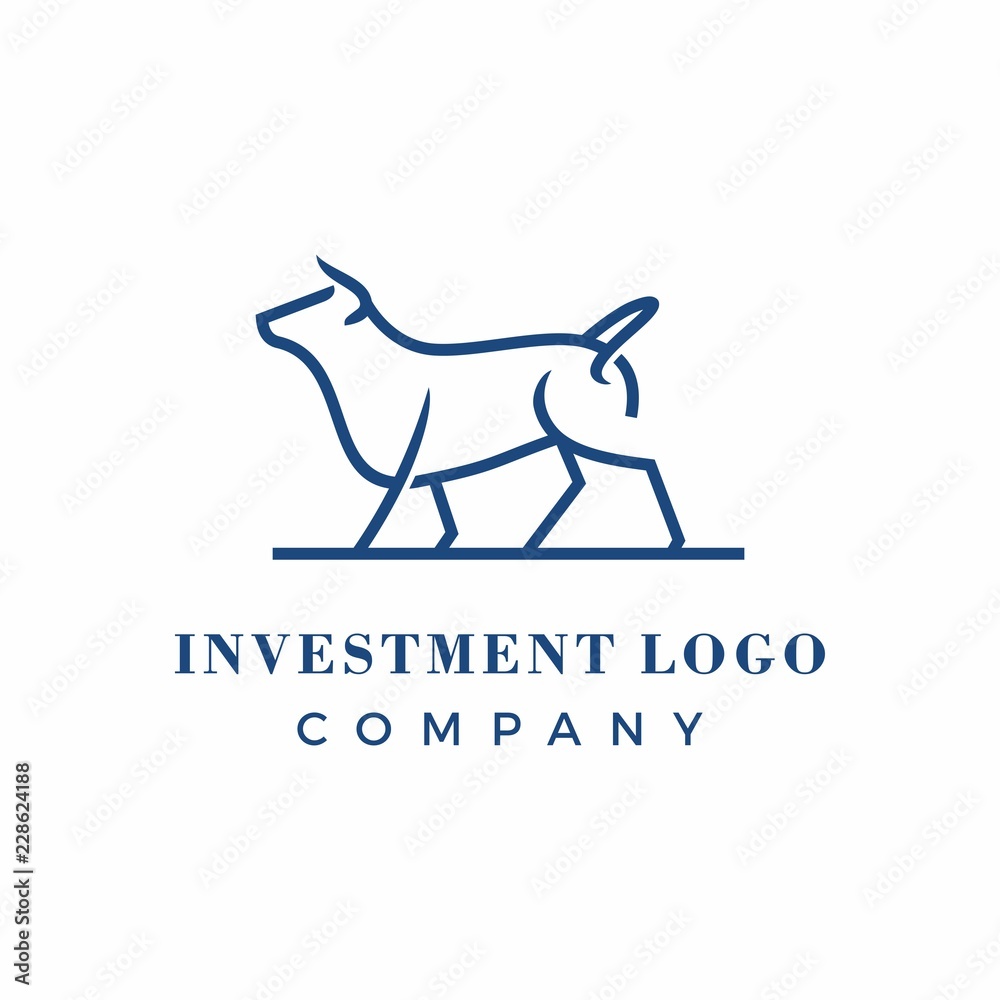 Investment logo bull graphic design realtor line art vector symbol