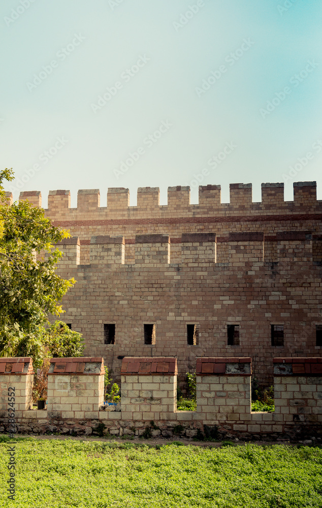 City walls of Constantinople in Istanbul, Turkey