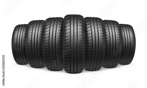 Car Tires Realistic Design Concept