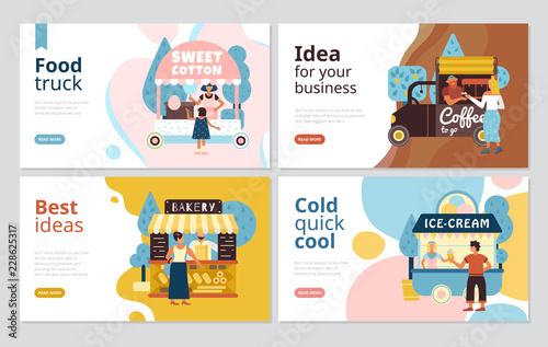 Street Food Concept Icons Set