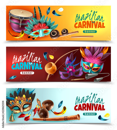 Brasil Carnaval Banners Set
