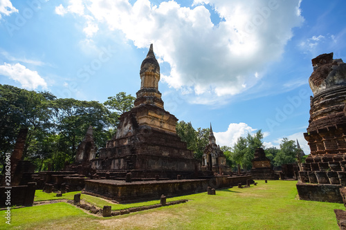 Wat Jedi Jed Teaw temple in Sukhothai province  Thailand.