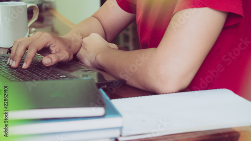 Young man sitting in a office working for success