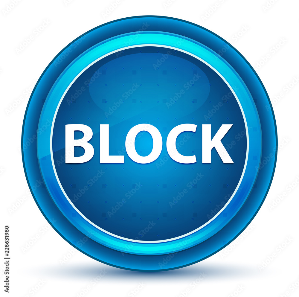 Block Eyeball Blue Round Button Block Eyeball Blue Round Button