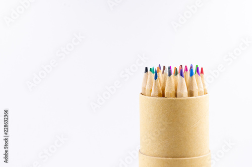 Pencils Colored pencils on white background