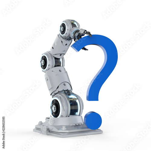 robot arm with question mark