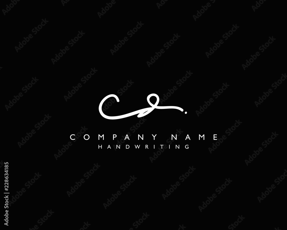 Fototapeta premium C D Initial handwriting logo