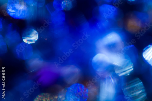 Blurred blue illumination in dark room
