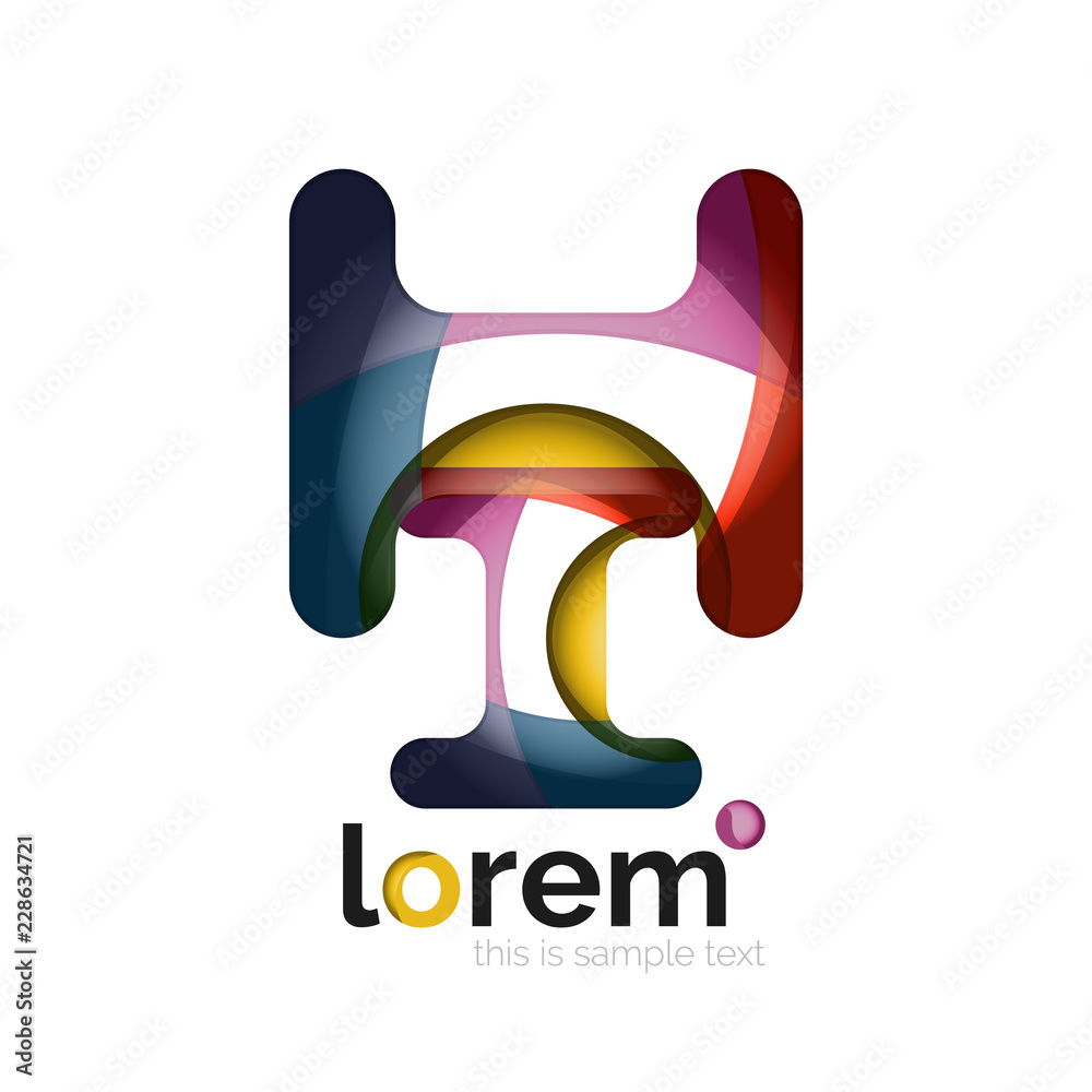 Abstract geometric logo design, overlapping shapes Abstract geometric logo design, overlapping shapes