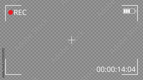 Video recording interface.  Video camera screen UI. Vector illustration.