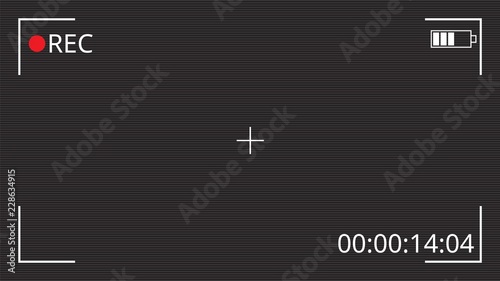 Video recording interface.  Video camera screen UI. Vector illustration.