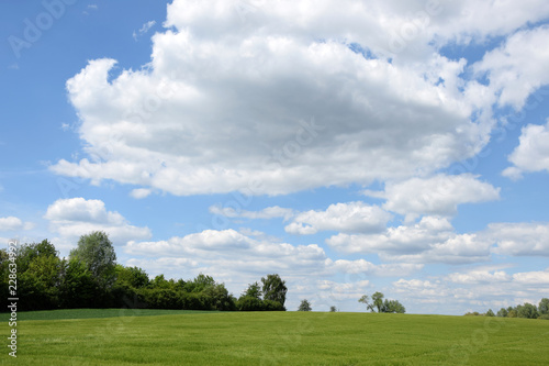 Feld mit Wolken