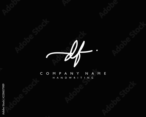 D F Initial handwriting logo