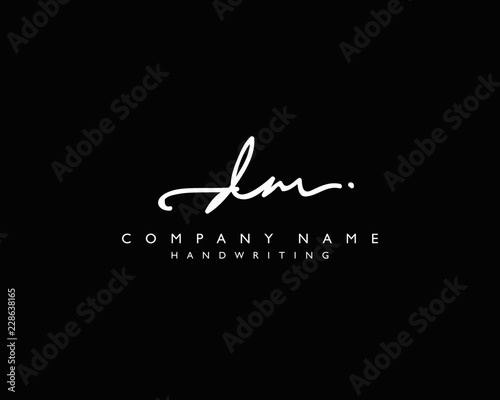 D M Initial handwriting logo