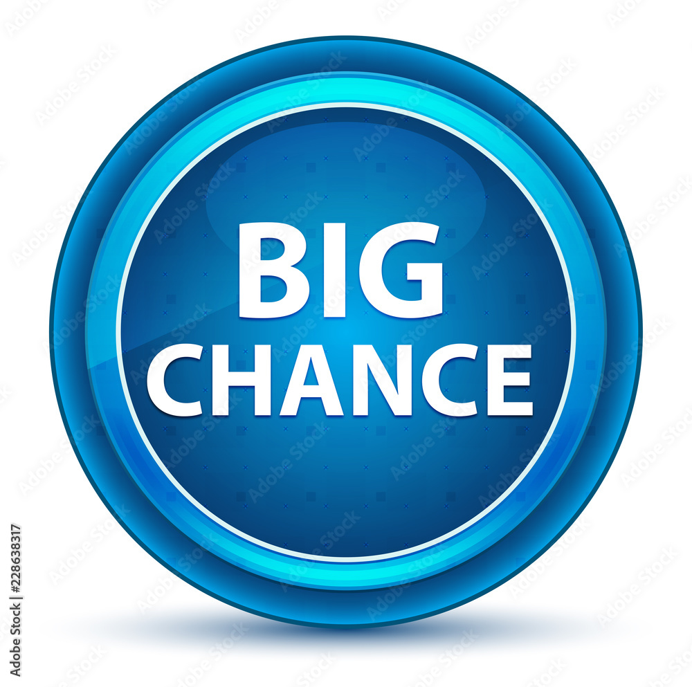 Big Chance Eyeball Blue Round Button Big Chance Eyeball Blue Round Button