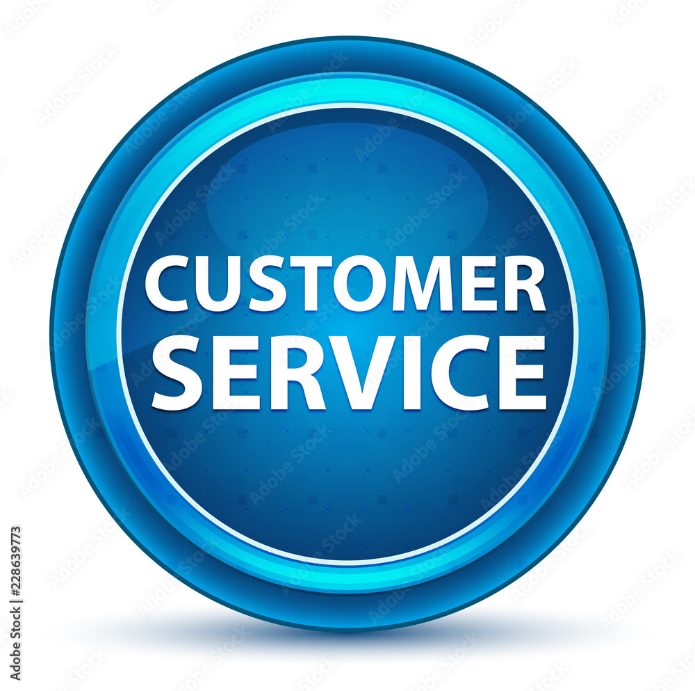 Customer Service Eyeball Blue Round Button Customer Service Eyeball Blue Round Button