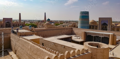 View of the inner city of Khiva from the rooftops