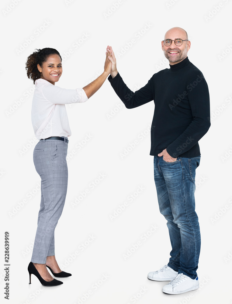 Business partners doing a high five Business partners doing a high five