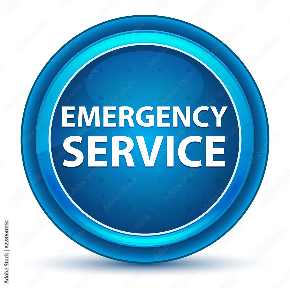 Emergency Service Eyeball Blue Round Button Emergency Service Eyeball Blue Round Button