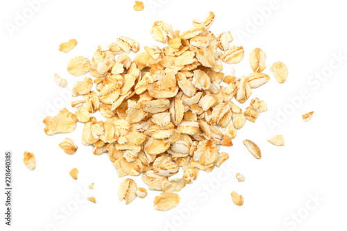 oatmeal isolated on white background. top view