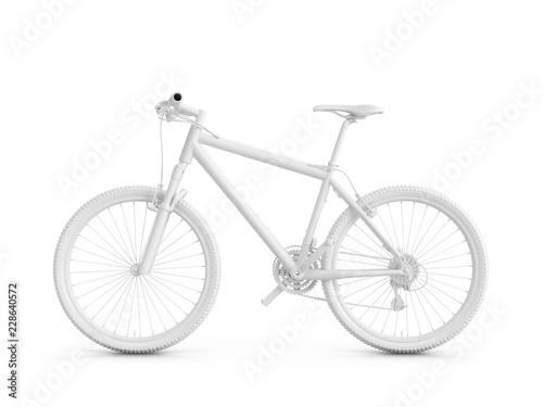 3D Rendering white bicycle isolated on white background