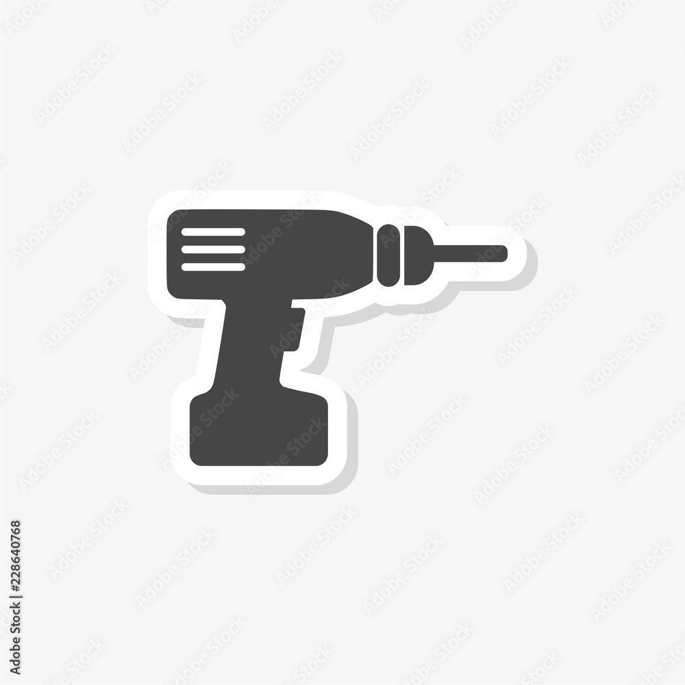 Drill sticker, simple icon 