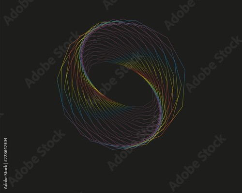 Rundes Geflecht in Regenbogenfarben