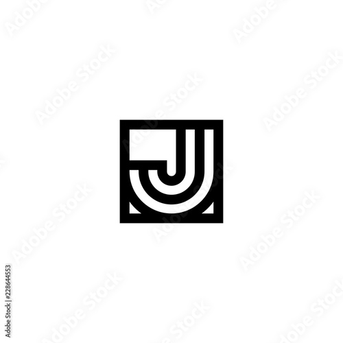 Square Stripes Vector Logo Letter J